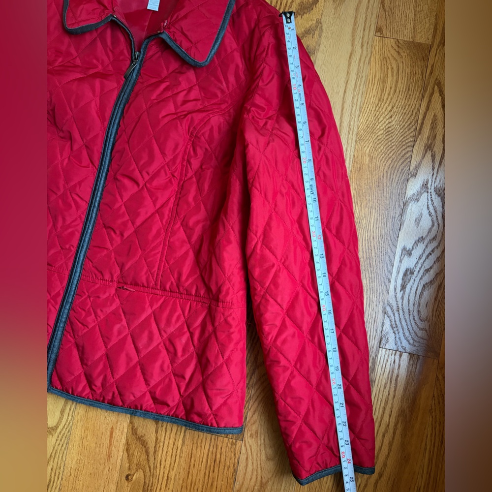 Charter Club Quilted Red Zip Lightweight Jacket w/Zipper Pockets - Picture 7 of 9